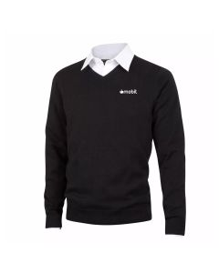 Tracker Pima Cotton V-neck Black - Herre
